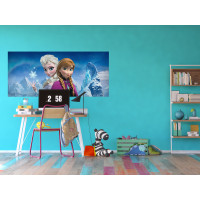 Detská fototapeta DISNEY - FROZEN - Elsa a Anna na vrchole hôr - 202x90 cm