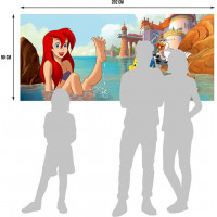 Detská fototapeta DISNEY - Šťastná Ariel - 202x90 cm