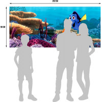 Detská fototapeta DISNEY - Nemo a Dory medzi koralmi - 202x90 cm