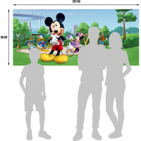 Detská fototapeta DISNEY - Mickey Mouse s kamarátmi na ihrisku - 202x90 cm
