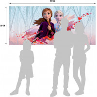 Detská fototapeta Disney - FROZEN - Anna a Elsa v jesennom vetre - 202x90 cm
