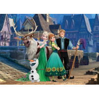 Detská fototapeta DISNEY - FROZEN - Anna a Elsa v meste - 155x110 cm