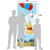 Detská fototapeta DISNEY - Medvedík PÚ a balóniky - 90x202 cm