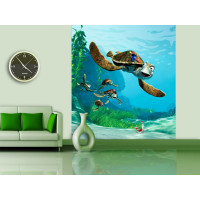 Detská fototapeta DISNEY - Dory a Nemo so korytnačkami - 180x202 cm