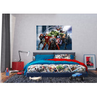 Detská fototapeta MARVEL - Hrdinovia Avengers v uliciach mesta - 155x110 cm