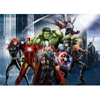 Detská fototapeta MARVEL - Hrdinovia Avengers v uliciach mesta - 155x110 cm