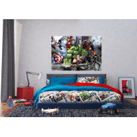 Detská fototapeta MARVEL - Hrdinovia Avengers v akcii - 155x110 cm