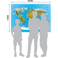 Detská fototapeta - Detská mapa sveta - 155x110 cm