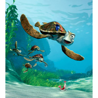 Detská fototapeta DISNEY - Dory a Nemo so korytnačkami - 180x202 cm