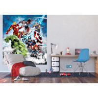 Detská fototapeta MARVEL - Avengers v zúrivom blesku - 180x202 cm