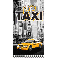 Bavlnená osuška 70x140 cm - NYC TAXI - čierna / žltá