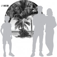 Moderné fototapety - Kokosové palmy - guľatá - 140 cm
