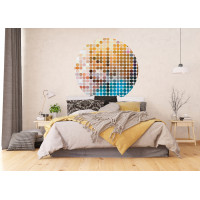Moderné fototapety - Farebná geometria - guľatá - 140 cm
