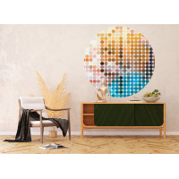 Moderné fototapety - Farebná geometria - guľatá - 140 cm