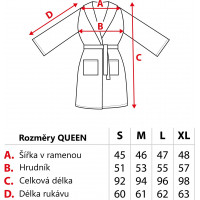 Dámsky župan QUEEN - strieborný - veľkosť M