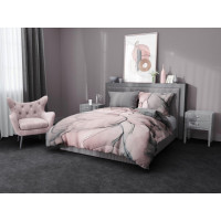 Saténové obliečky MINERALS - ružové / šedé - 160x200 cm