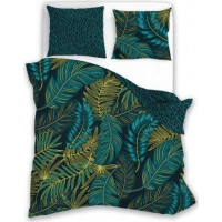 Bavlnené obliečky LETNÝ SEN Zelené listy - zelené - 160x200 cm