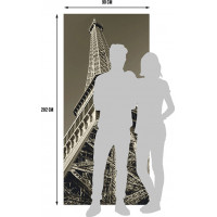 Moderné fototapety - Eiffelova veža - čiernobiela - 90x202 cm