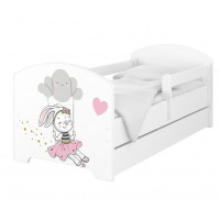 Detská posteľ OSKAR - 140x70 cm - KRÁLIČICA - biela