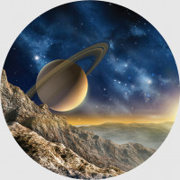 Moderné fototapety - Veľkolepý Saturn - guľatá - 70 cm