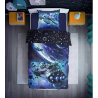 Bavlnené obliečky KOSMOS Vesmírna loď - 160x200 cm