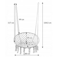 Závesné hojdacie kreslo BOHO - ecru