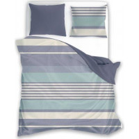 Flanelové obliečky Stripes - fialové/tyrkysové - 160x200 cm