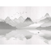 Moderné fototapety - Loďka na horskom jazere - 360x270 cm
