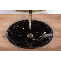 Keramické umývadlo Rea PAMELA BLACK MARBLE SHINY - imitácia čierneho mramoru - lesklé