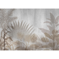 Moderné fototapety - Tropické rastliny na sivom podklade - 155x110 cm