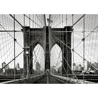 Moderné fototapety - Brooklynský most - čiernobiely - 155x110 cm