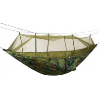 Turistická hojdacia sieť s moskytiérou Santiago Army - 260x140cm