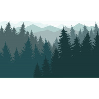 Moderné fototapety - Modrozelený les - 360x270 cm