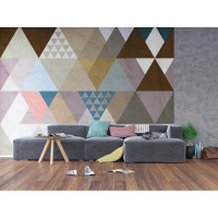 Moderné fototapety - Abstrakcia s farebnými trojuholníkmi - 360x270 cm
