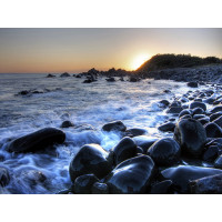 Moderné fototapety - Západ slnka pri mori - 360x270 cm