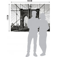 Moderné fototapety - Brooklynský most - čiernobiely - 155x110 cm