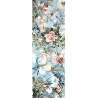 Moderné fototapety - Vintage kvety na modrom podklade - 90x270 cm