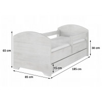 Detská posteľ OSKAR - 180x80 cm - LEVÍČE INDIÁN - biela