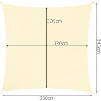 Slnečná clona 3,6 x 3,6 m - béžová