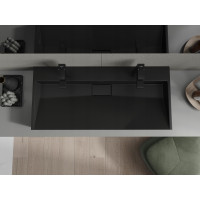 Umývadlo z liateho mramoru MEXEN AVA 100 cm - s otvorom pre 2 batérie - čierne, 23011072