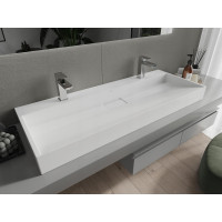 Umývadlo z liateho mramoru MEXEN AVA 120 cm - s otvorom pre 2 batérie - biele, 23011202