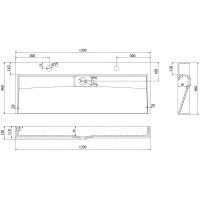 Umývadlo z liateho mramoru MEXEN AVA 120 cm - s otvorom pre 2 batérie - čierne, 23011272