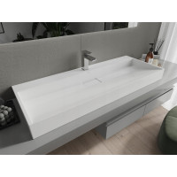 Umývadlo z liateho mramoru MEXEN AVA 120 cm - s otvorom pre batériu - biele, 23011201