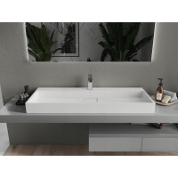 Umývadlo z liateho mramoru MEXEN AVA 120 cm - s otvorom pre batériu - biele, 23011201