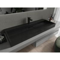 Umývadlo z liateho mramoru MEXEN AVA 120 cm - s otvorom pre batériu - čierne, 23011271
