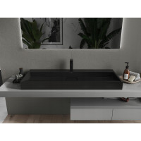 Umývadlo z liateho mramoru MEXEN AVA 120 cm - s otvorom pre batériu - čierne, 23011271