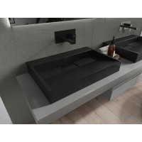 Umývadlo z liateho mramoru MEXEN AVA 70 cm - bez otvoru - čierne, 23017070