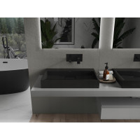 Umývadlo z liateho mramoru MEXEN AVA 70 cm - bez otvoru - čierne, 23017070