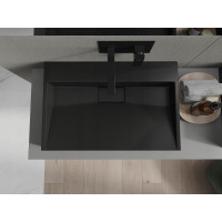 Umývadlo z liateho mramoru MEXEN AVA 70 cm - bez otvoru - čierne, 23017070