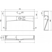 Umývadlo z liateho mramoru MEXEN AVA 70 cm - s otvorom pre batériu - biele, 23017001